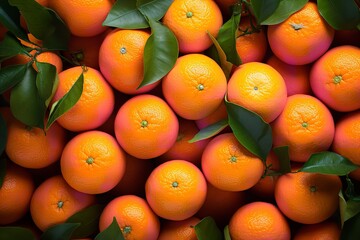 Abundance of fresh and healthy oranges fruit background texture