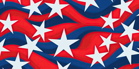 Obraz premium a blue background with red and white stars Generative AI