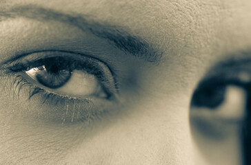 Closeup of eyes of a woman