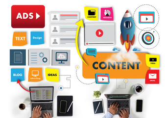content marketing Content Data Blogging Media Publication Information Vision Concept.