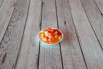 Food in display for the photo shoot in Tokyo, Japan. Nowadays in 2023, people rely on the food...