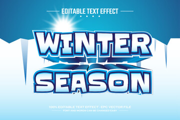 Winter 3D editable text effect template