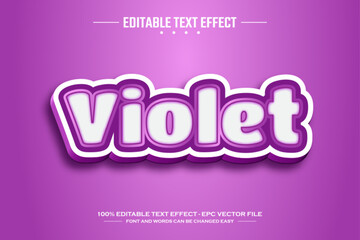 Violet 3D editable text effect template