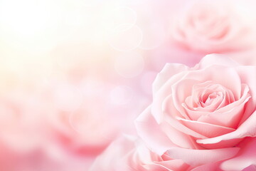 Naklejka premium Rose of pink color, Copy space for your text