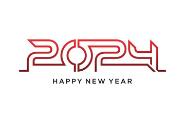 2024 happy new year logo design template vector illustration with creative idea