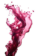 flowing velvet red wine frozen in an abstract futuristic 3d texture isolated on a transparent background, generative ai