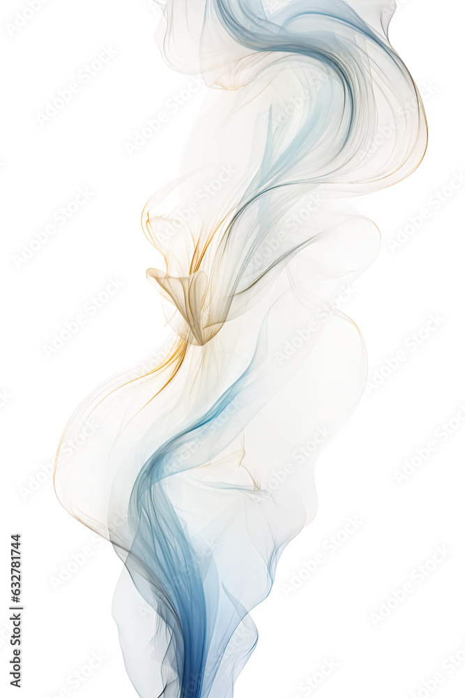 Sticker glowing ethereal wisps frozen in an abstract futuristic 3d texture isolated on a transparent background, generative ai