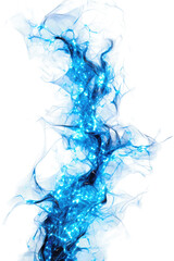 glowing electric currents frozen in an abstract futuristic 3d texture isolated on a transparent background, generative ai