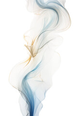 Fototapeta premium glowing ethereal wisps frozen in an abstract futuristic 3d texture isolated on a transparent background, generative ai