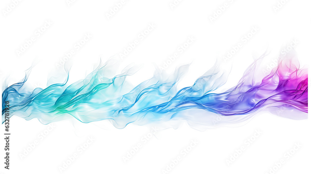 Wall mural liquid aurora lights frozen in an abstract futuristic 3d texture isolated on a transparent backgroun