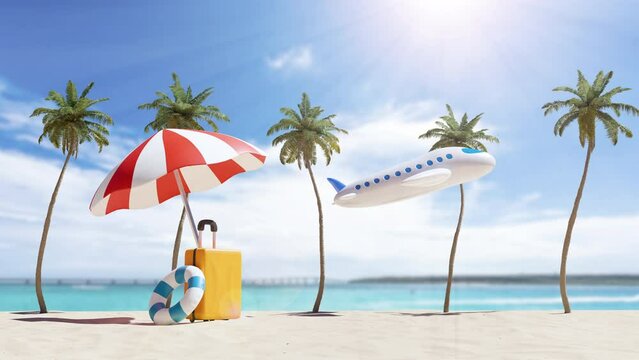 leisure in summer vacation. 3d rendering.