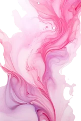Fotobehang Grunge vlinders liquid marbled pink paint swirls frozen in an abstract futuristic 3d  isolated on a transparent background, generative ai
