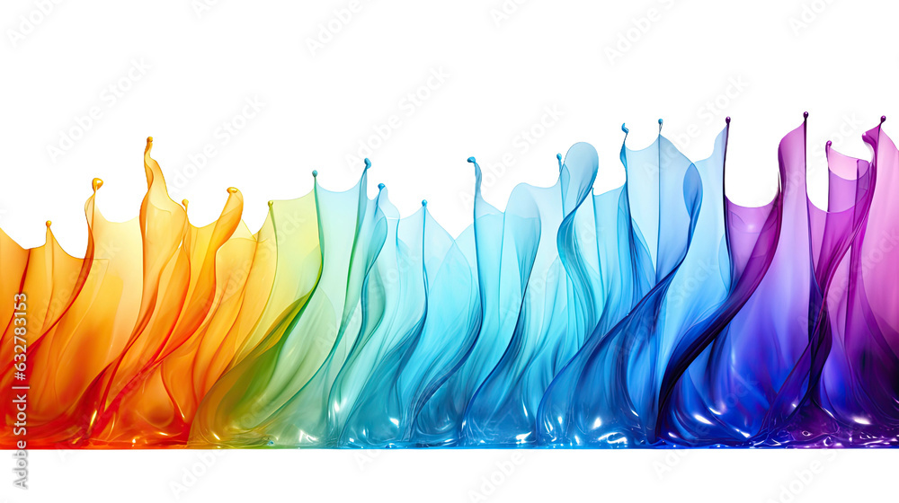Poster radiant prism liquid frozen in an abstract futuristic 3d texture isolated on a transparent backgroun