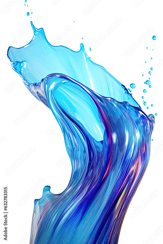 Canvas Prints shimmering holographic fluid frozen in an abstract futuristic 3d texture isolated on a transparent b