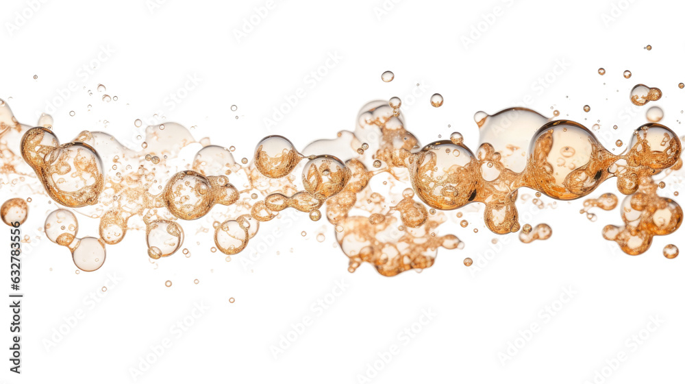 Poster sparkling champagne bubbles frozen in an abstract futuristic 3d texture isolated on a transparent ba