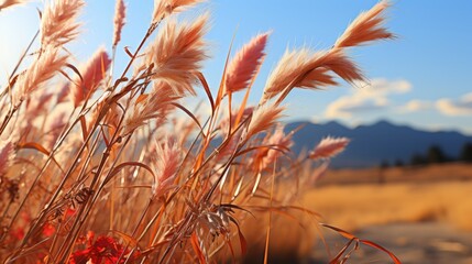 A hot dry field under the summer sun during a drought. Generative AI. 