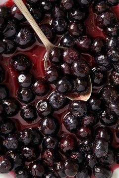 Blueberry Compote and a spoon