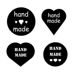 Hand Made with love inscription. Made with Love card. Made with love calligraphy. Vector illustration. Eps 10.