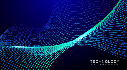 Digital abstract flowing particles technology background
