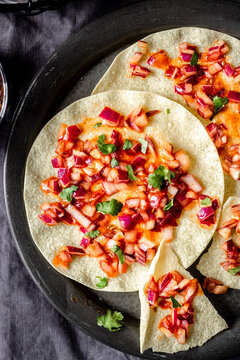 red onion chutney served with poppadoms