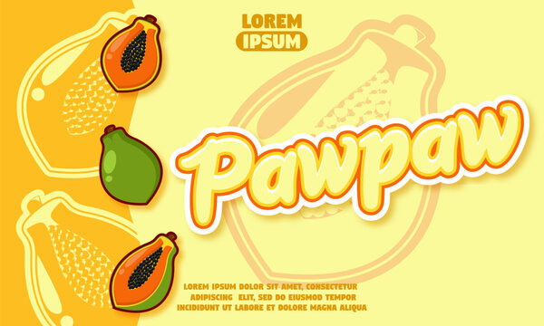  pawpaw text effect with pawpaw icon background