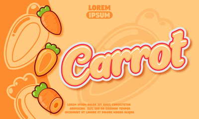  carrot text effect with carrot icon background