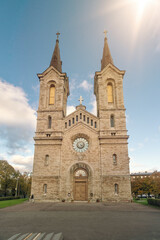 Fototapeta na wymiar St. Charles's Church with blue sky in Tallinn, Estonia