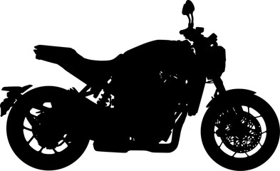 Black and white illustration of classic sport motorcycle