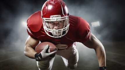 a football player in a red uniform - Powered by Adobe