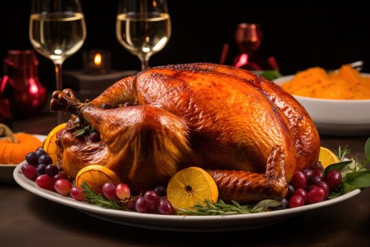 a roasted turkey on a plate