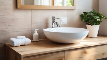 Naklejka na ściany i meble Toilet Washbasin Modern Simple Interior