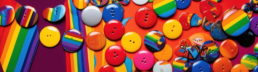 a group of colorful round objects