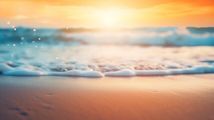 Fototapeta na wymiar Abstract Blurred Sunlight Beach Colorful sunset on the beach