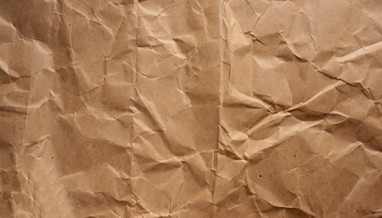 A sheet of brown paper is wrinkled.