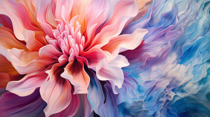 Floral Fluid Fusion - Abstract Liquid Blooms
