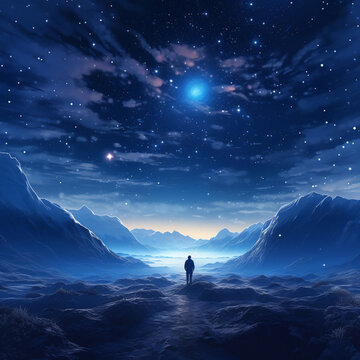 A night sky with a lpt of stars