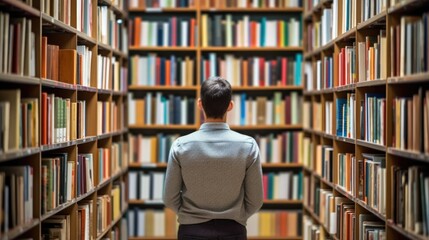librarian organizing books in a library generative ai