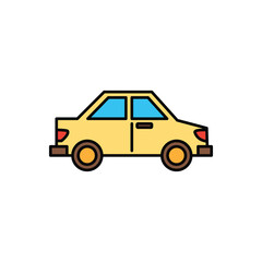 cute outline colored transportation icon 