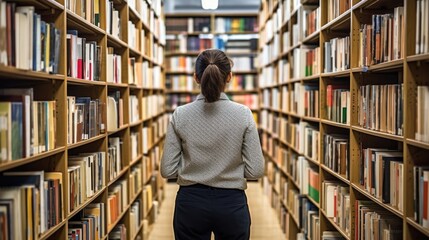 librarian organizing books in a library generative ai