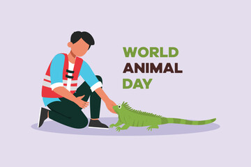 World Animal Day on October 4 concept. Colored flat vector illustration isolated. 