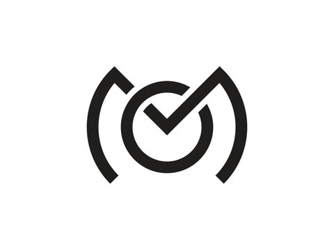 modern monogram letter MO or OM logo design