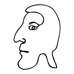 man face simple vector sketch single one line art, continuous 
