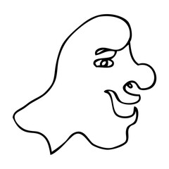 man face simple vector sketch single one line art, continuous 
