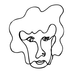 man face simple vector sketch single one line art, continuous 
