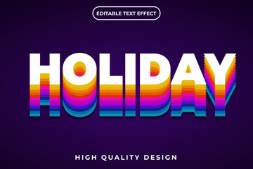 Holiday editable 3d text effect template design