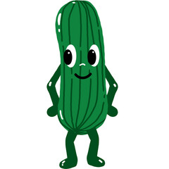 Cucumber cartoon character 