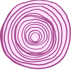 Onion slices hand drawn