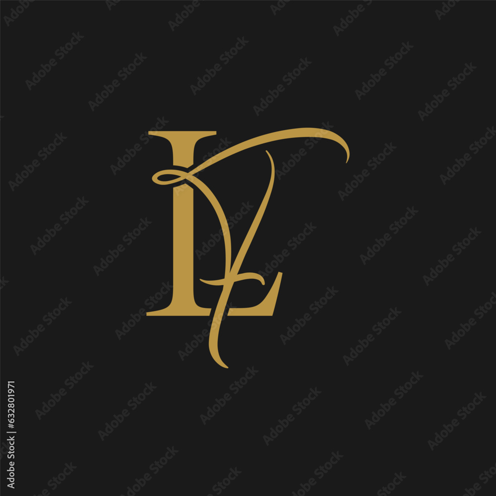 Wall mural initial letter lf monogram luxury elegance logo