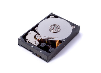 Computer HDD Hard Disk Drive. Computer Storage Memory Tool. File with Clipping Path.