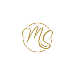 initial letter ms monogram luxury elegance logo